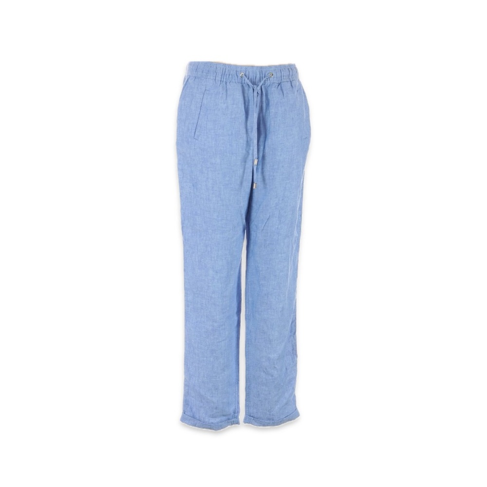 Lilly Pulitzer Light Blue Drawstring Linen-Blend Pants